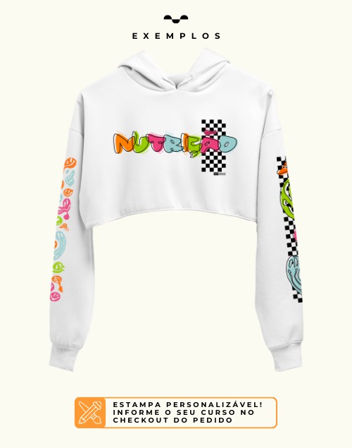 Moletom Cropped Flanelado - Coleção Melted - Seu Curso (Personalizável)