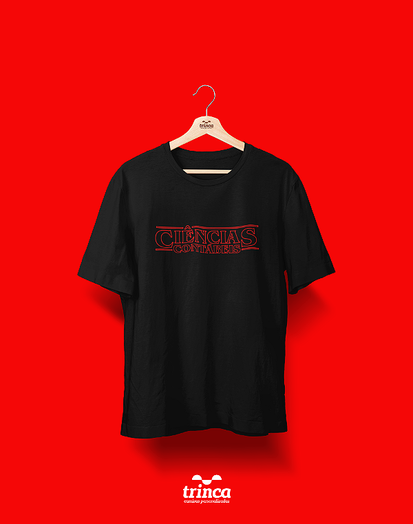 Outlet - Camisa - Ciências Contábeis - Strangers Things - TROCA NÃO DISPONÍVEL
