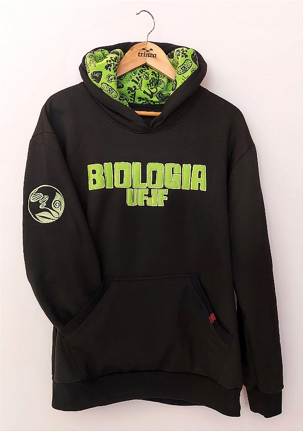 OUTLET - Moletom Canguru - Biologia - Preto (TROCA NÃO DISPONÍVEL) - PEÇA ÚNICA