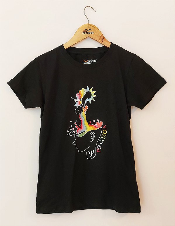OUTLET - Camisa - Psicologia  - Preta - TROCA NÃO DISPONÍVEL
