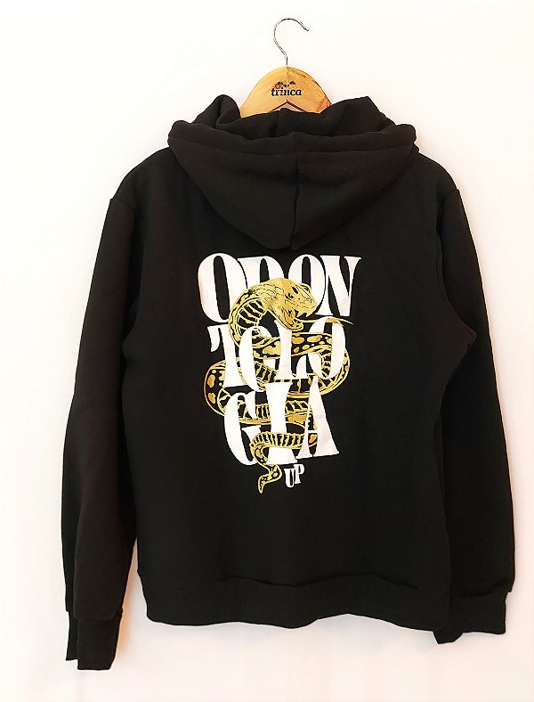 OUTLET - Moletom Canguru - Odontologia - Preto (TROCA NÃO DISPONÍVEL) - PEÇA ÚNICA