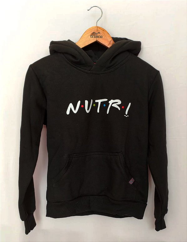 OUTLET - Moletom Canguru - Nutrição - Friends - Preto (TROCA NÃO DISPONÍVEL) - PEÇA ÚNICA