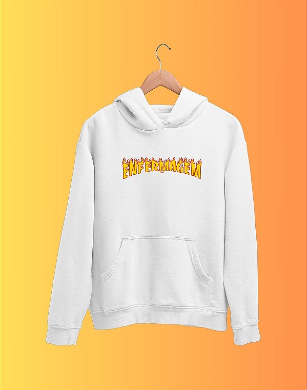 Moletom Canguru Flanelado - Enfermagem - Flames - Basic