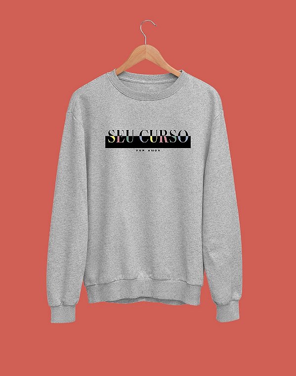 Moletom Básico Flanelado - Seu curso (Personalizável) - Por amor