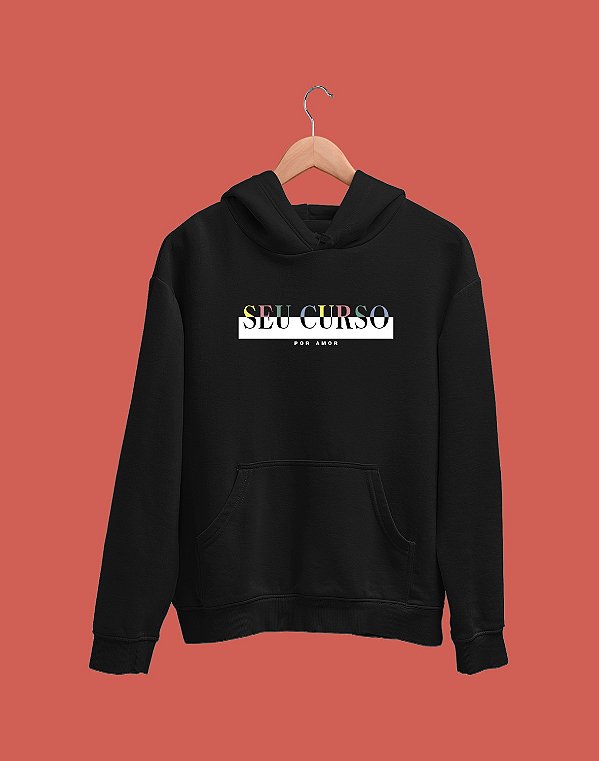 Moletom Canguru Flanelado - Seu curso (Personalizável) - Por amor - Basic