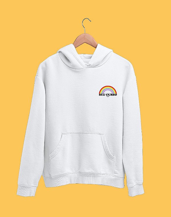 Moletom Canguru Flanelado - Seu curso (Personalizável) - Rainbow