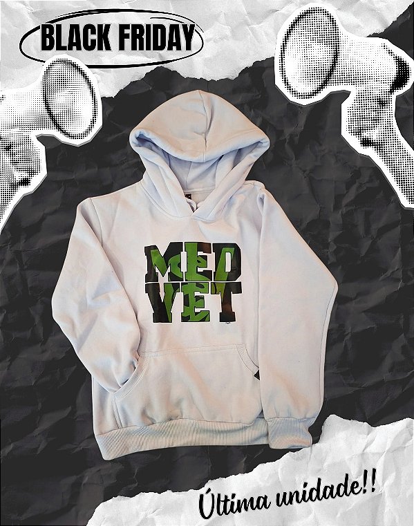 BLACK FRIDAY - MOLETOM CANGURU - MEDICINA VETERINÁRIA - ENCAIXE - PEÇA ÚNICA (TROCA NÃO DISPONÍVEL)