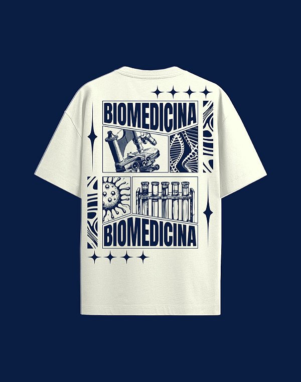 Camisa Oversized - Biomedicina - Recortes - Off White