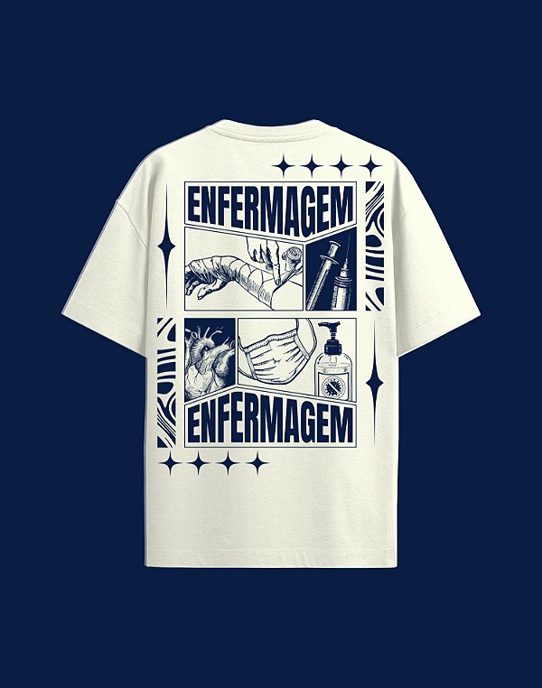 Camisa Oversized - Enfermagem - Recortes - Off White