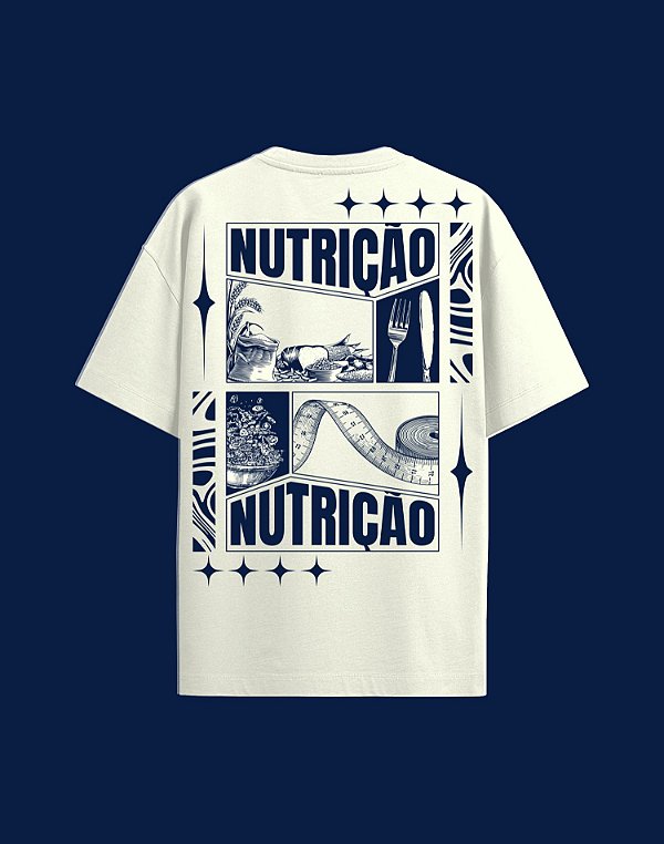 Camisa Oversized - Nutrição - Recortes - Off White