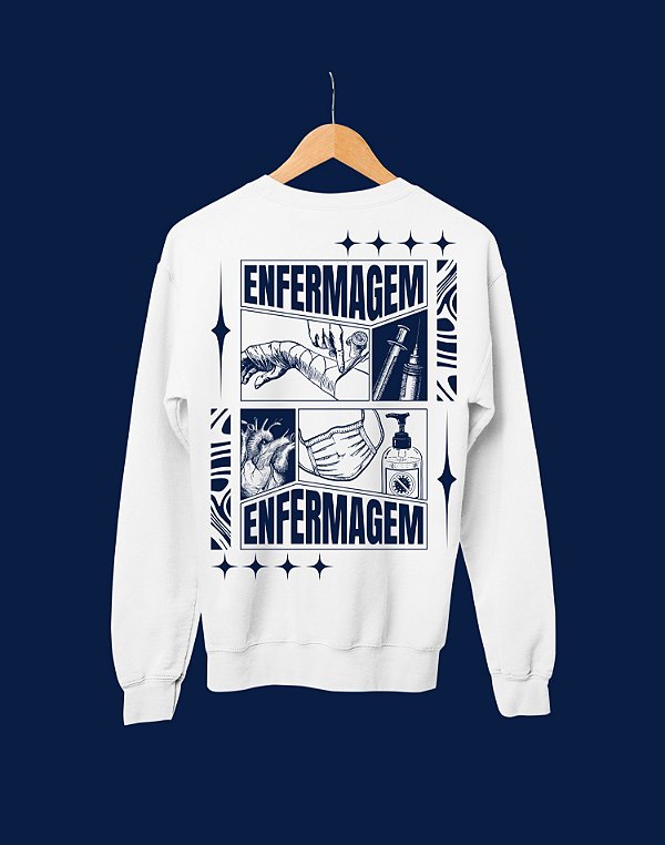 Moletom Básico Flanelado - Enfermagem - Recortes - Basic