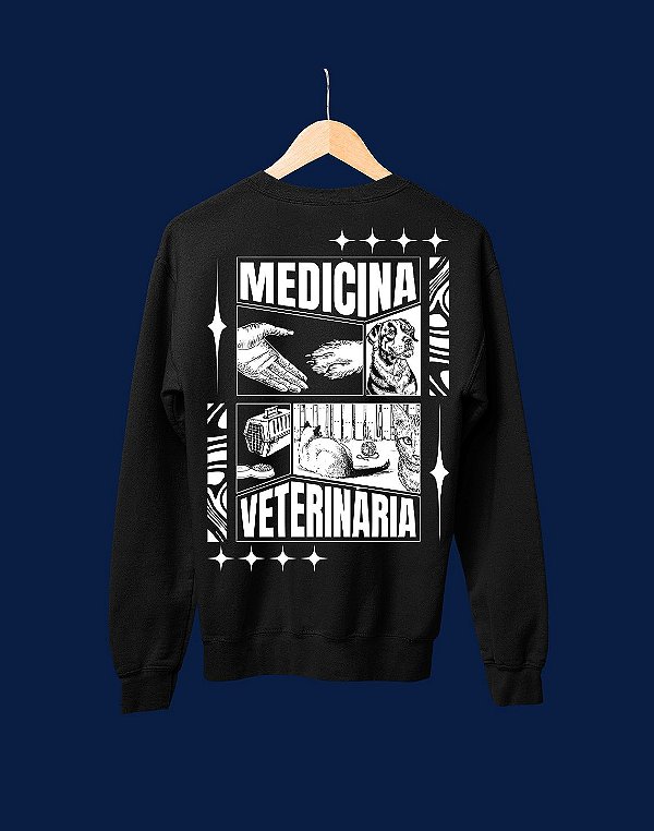Moletom Básico Flanelado - Medicina Veterinária - Recortes - Basic
