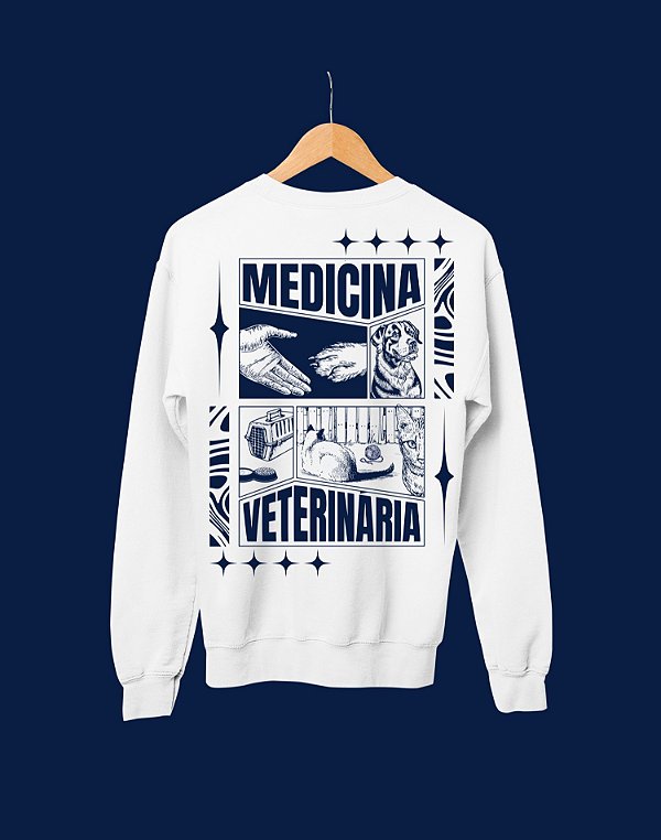 Moletom Básico Flanelado - Medicina Veterinária - Recortes - Basic