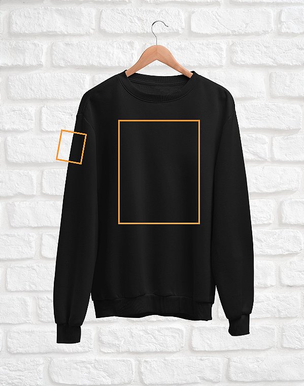 Moletom Básico Personalizado - Estampa Frente, Costas e Manga