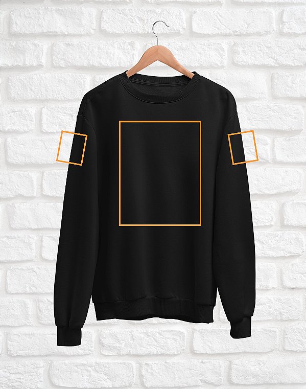 Moletom Básico Personalizado - Estampa Frente, Costas e Mangas