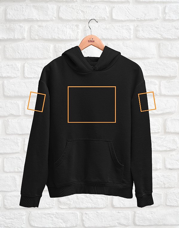 Moletom Canguru Personalizado - Estampa Frente e Mangas