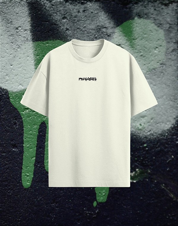 Camisa Oversized - Pedagogia - Pixo - Off White
