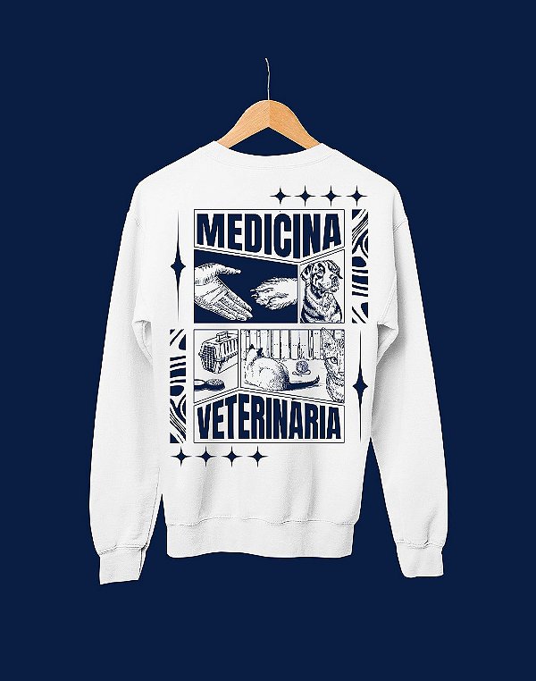 OUTLET - Moletom Básico - Medicina Veterinária - Recortes - TROCA NÃO DISPONÍVEL