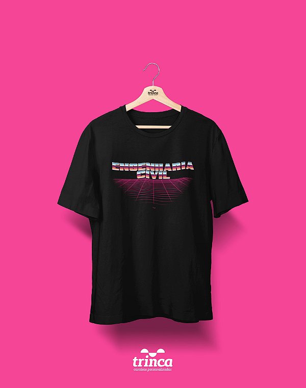 Camiseta Personalizada - 80's - Engenharia Civil - Basic