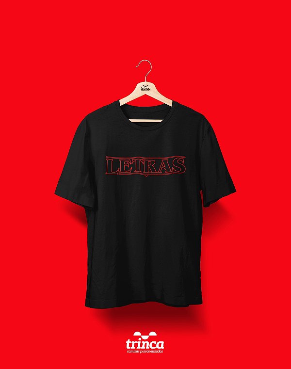 Camiseta Universitária - Letras - Stranger Things - Basic