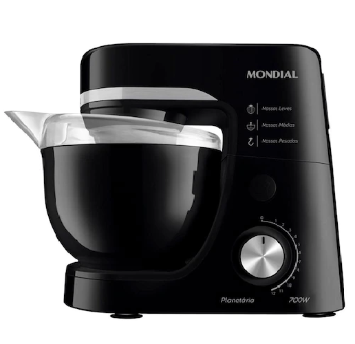 Batedeira Planetária Mondial BP-03-B Preta 700W