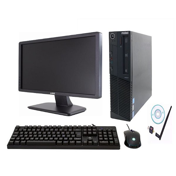 Computador Completo Lenovo Empresarial Poderoso Super Rápido Intel Core i3 2ª Geração com 6 GB + Monitor 19 Original HP + 1000 GB de HD + Wifi + 1 Ano de Garantia