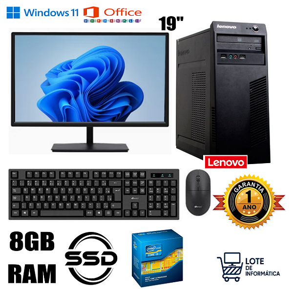 Computador Completo Lenovo Core i3 Quarta Geração 3.60 Ghz| Rápido e Confiável | Trabalho/Estudo | 1 Ano de Garantia