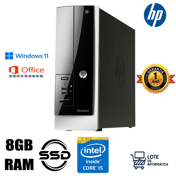 Computador HP Pavilion Windows 11 Core i5 8GB/SSD + Wifi 1 Ano de Garantia. Até 12x
