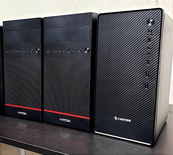 Lote 3 Gabinetes novos na caixa com fonte Hayom. Com garantia.