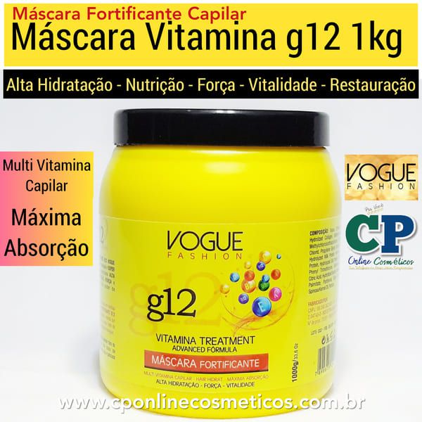 Máscara Vitamina g12 1kg - Vogue Fashion