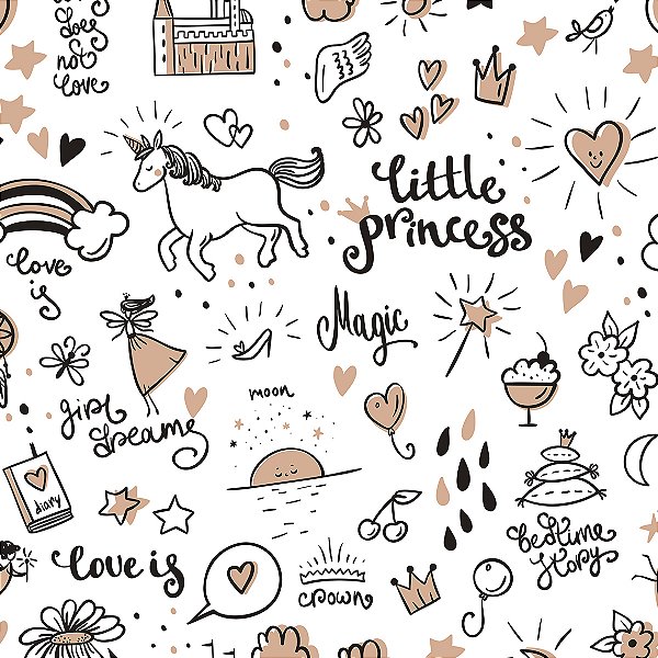 PAPEL DE PAREDE ADESIVO - INFANTIL LITLE PRINCES - 0,48X3,00