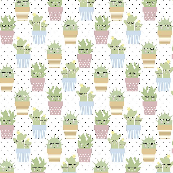 PAPEL DE PAREDE ADESIVO - INFANTIL CACTO  - 0,48X3,00