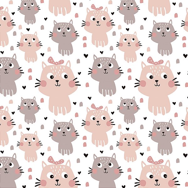 PAPEL DE PAREDE ADESIVO - INFANTIL GATINHO  - 0,48X3,00