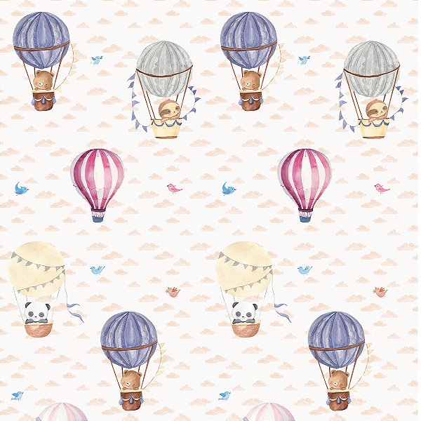 PAPEL DE PAREDE ADESIVO - INFANTIL BALÃO  - 0,48X3,00