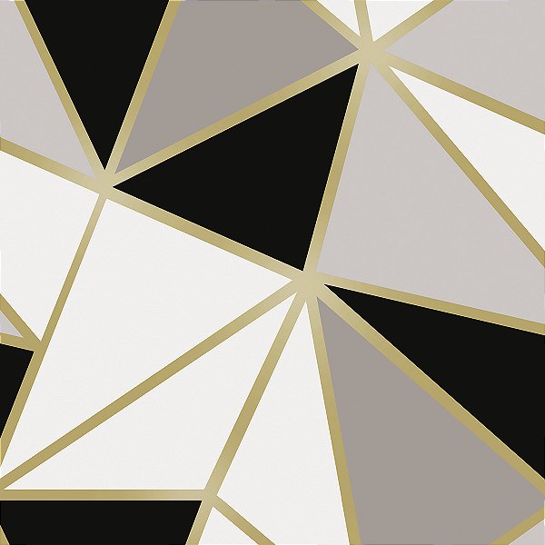 PAPEL DE PAREDE ADESIVO - GEOMÉTRICO - PRETO/ CINZA  - 0,48X3,00