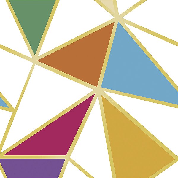 PAPEL DE PAREDE ADESIVO - GEOMÉTRICO - COLOR - 0,48X3,00