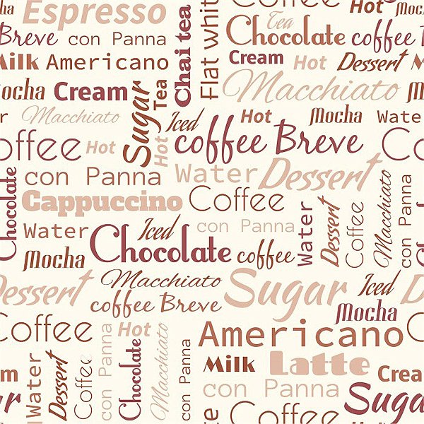 PAPEL DE PAREDE ADESIVO - GOURMET - COFEE -  0,48X3,00