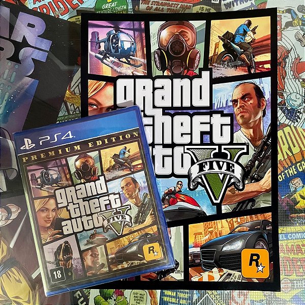 Grand Theft Auto V + Poster - GTA V Premium Edition - PS4