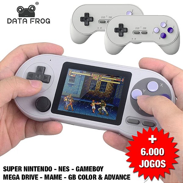 Super Nintendo Portátil - 6.000 Jogos - 2 Controles