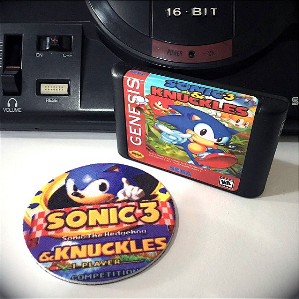 Sonic 3 e Knuckles - Cartucho Mega Drive