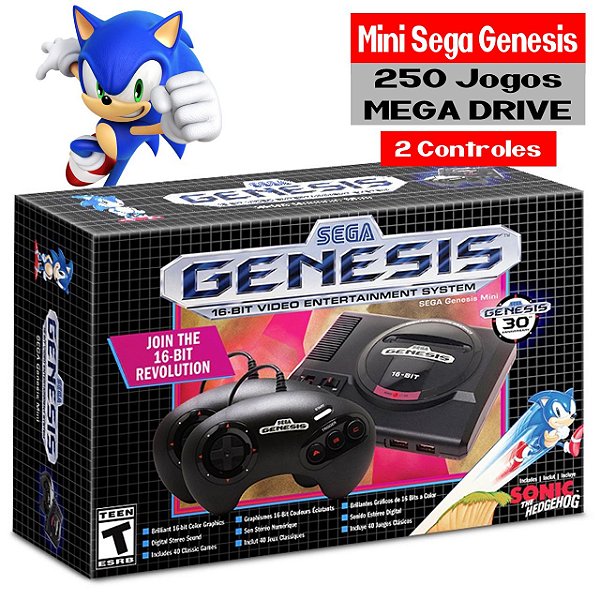 Mini SEGA Genesis 250 Jogos Mega Drive