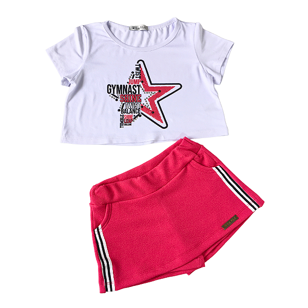 Conjunto Short Saia Pink