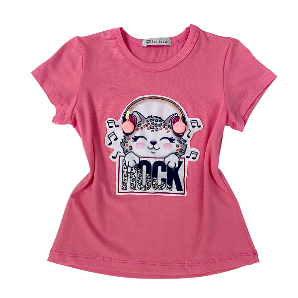Blusa Manga Curta Rosa