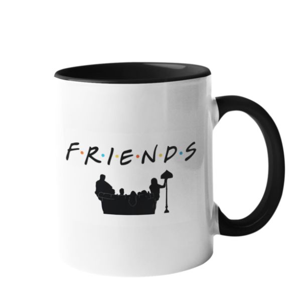 Caneca Friends Clássica Alça e Fundo Preto