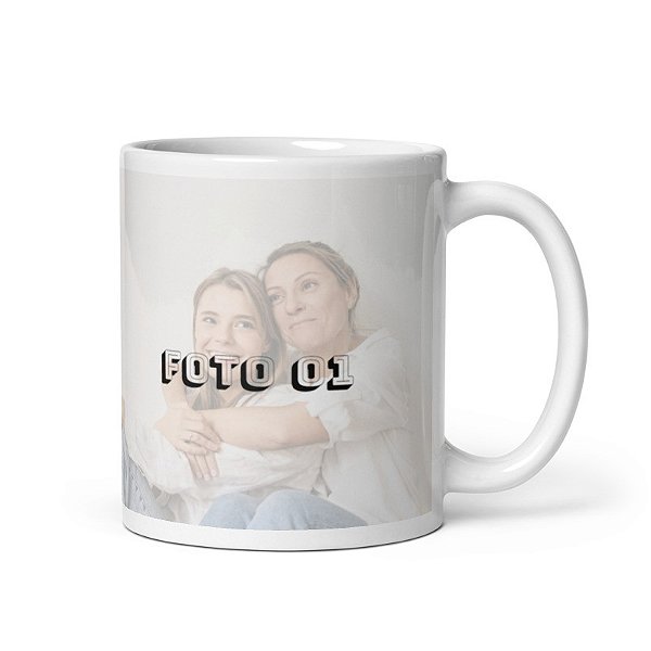 Caneca Branca Personalizada com Fotos - 325ml