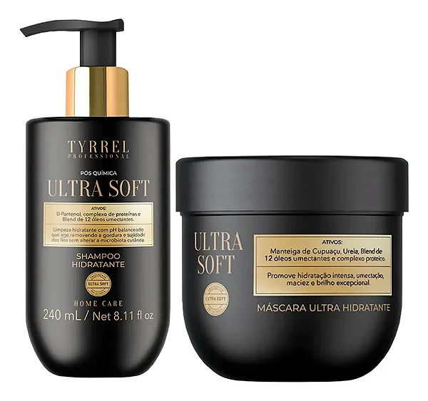 Tyrrel Kit Ultra Soft Home Care Manutenção Pós Química Shampoo e Mascara