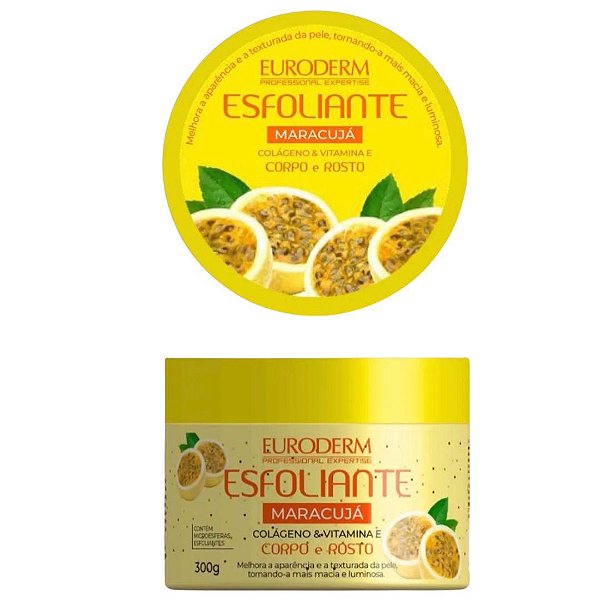 Creme Esfoliante de Maracujá Para Corpo e Rosto Euroderm 300g