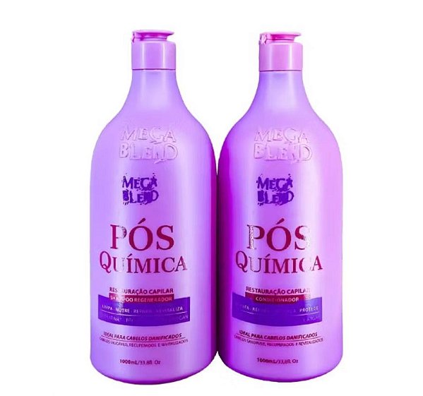Kit Shampoo e Condicionador Pós Quimica Restauração Imediata Mega Blend 2X1000ML