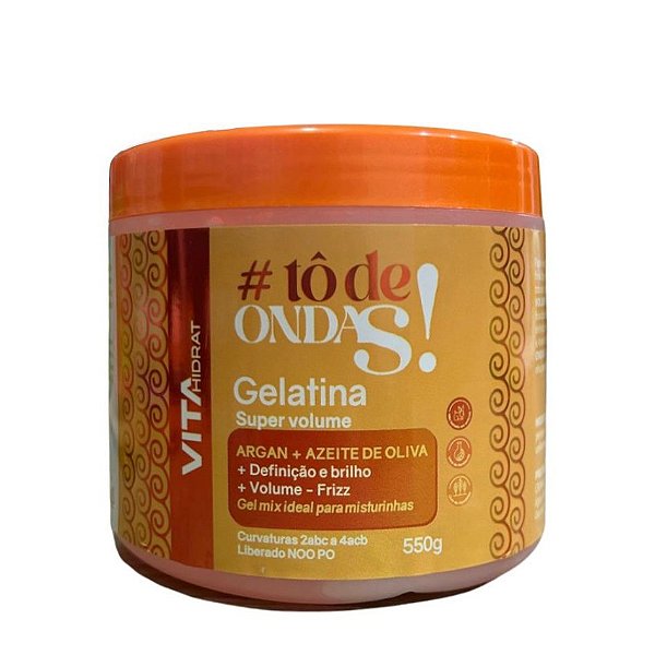 Gelatina Hidratante Para Cachos Volumosos Tô de Ondas Vita Hidrat 500g
