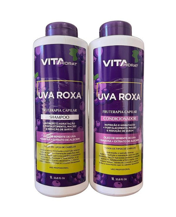 Kit Nutrição Capilar Para Redução de Queda Uva Roxa Vita Hidrat